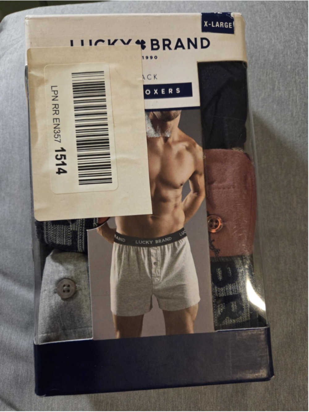 Lucky Brand Men’s XL 3 Pack Knit Boxers 40-42 Assorted Colors New Sealed